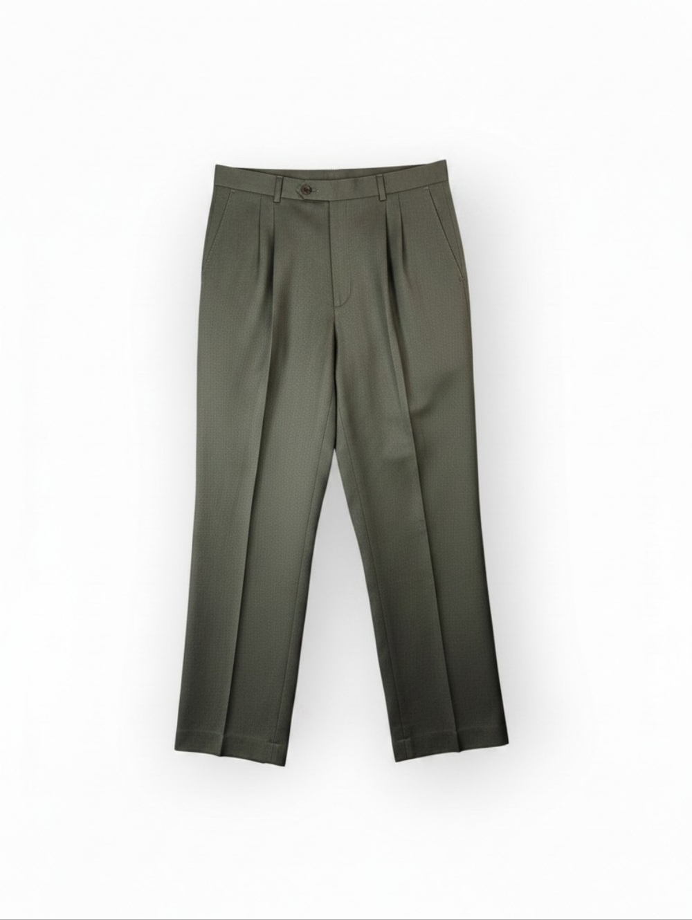 Vintage Givenchy Monsieur Dress Pants Olive Green Pleated Wool 35R